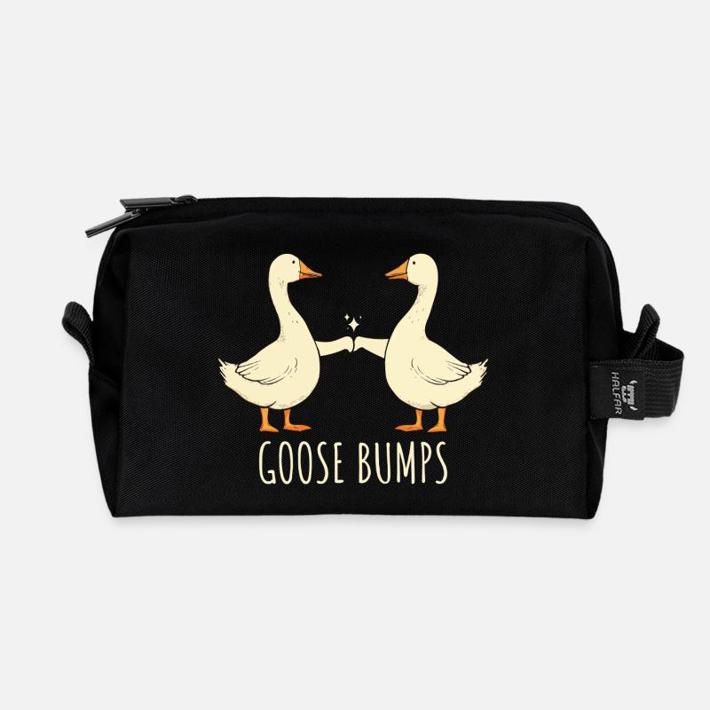 Goose Bumps Gänse Spruch - Recycelte Kulturtasche - Schwarz