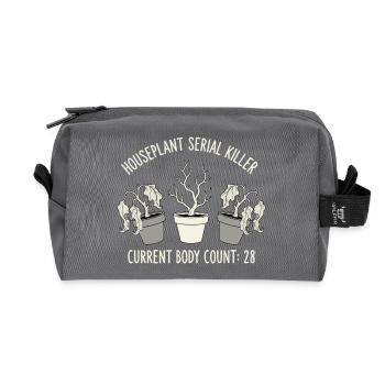Tueur en série de plantes d’intérieur à l’humour noir - Trousse de toilette en tissu recyclé - anthracite - Devant