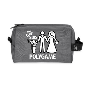 Moto Motard Humour Biker Mariage EVJF - Trousse de toilette en tissu recyclé - anthracite - Devant