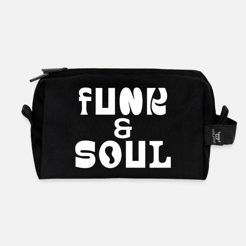 Funk and Soul Bold Typography  - Recycled Toiletry Zip Bag - black
