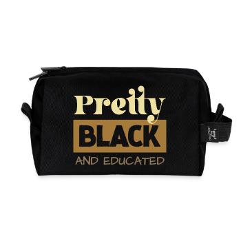 Pretty Black & Educated Tee - Recycelte Kulturtasche - Schwarz - Vorne