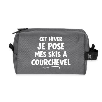 Domaine skiable, station de ski - Trousse de toilette en tissu recyclé - anthracite - Devant