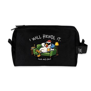 I will hendl it. Owa ned heit. – Dialekt Spruch - Recycelte Kulturtasche - Schwarz - Vorne