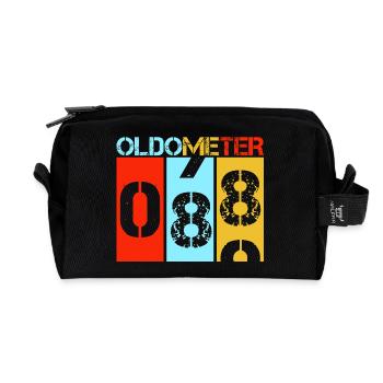 Oldometer 88 Funny 88th Birthday Retro - Recycled Toiletry Zip Bag - black - Front