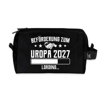 Werdender Uropa 2027 Beförderung Loading - Recycelte Kulturtasche - Schwarz - Vorne