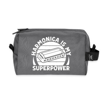 Harmonica Musican Is My Superpower Harmonica - Recycelte Kulturtasche - Anthrazit - Vorne