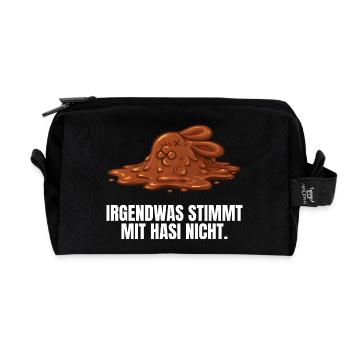 Irgendwas stimmt mit Hasi nicht - Recycelte Kulturtasche - Schwarz - Vorne