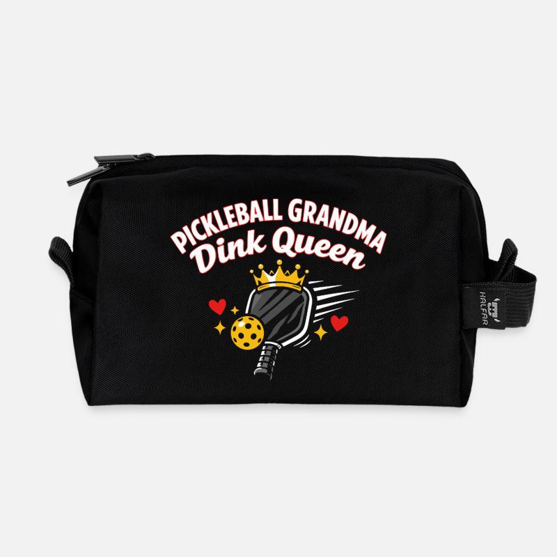 Pickleball-Großmutter Dink Queen Lustig - Recycelte Kulturtasche - Schwarz