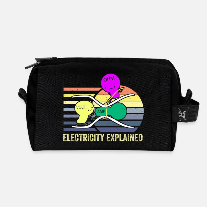 Elektrizitätstrio: Ohm Amp Volt - Recycelte Kulturtasche - Schwarz