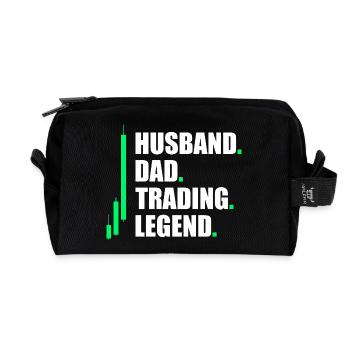 Husband Dad Trading Stock Market Stock Market Trader - Recycled Toiletry Zip Bag - black - Front