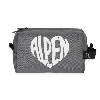 Alpen Herz-Logo - Recycelte Kulturtasche - Anthrazit - Vorne