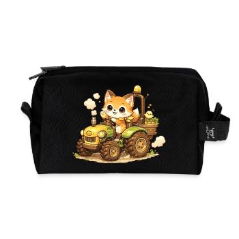 Fuchs auf dem Traktor - Recycelte Kulturtasche - Schwarz - Vorne