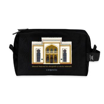 Moldau, Handzeichnung Nationalmuseum Chisinau - Recycelte Kulturtasche - Schwarz - Vorne