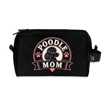 Pudel-Mama Logo Print - Recycelte Kulturtasche - Schwarz - Vorne