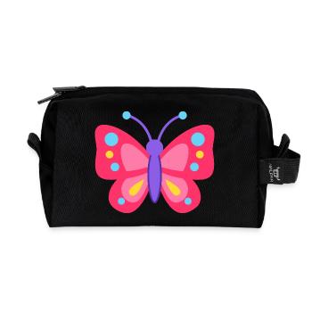 Farbiger Schmetterlingstraum - Recycelte Kulturtasche - Schwarz - Vorne