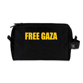 Free gaza - Recycelte Kulturtasche - Schwarz - Vorne