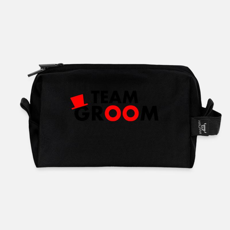 Team groom - Recycelte Kulturtasche - Schwarz
