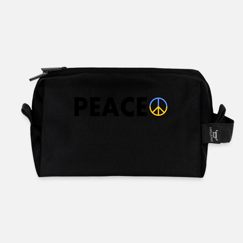 Peace - Recycelte Kulturtasche - Schwarz