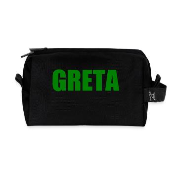 Greta - Recycelte Kulturtasche - Schwarz - Vorne
