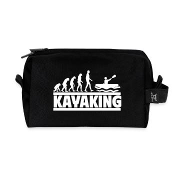 Kajak-Evolution: Vom Menschen zum Kajakfahrer - Recycelte Kulturtasche - Schwarz - Vorne