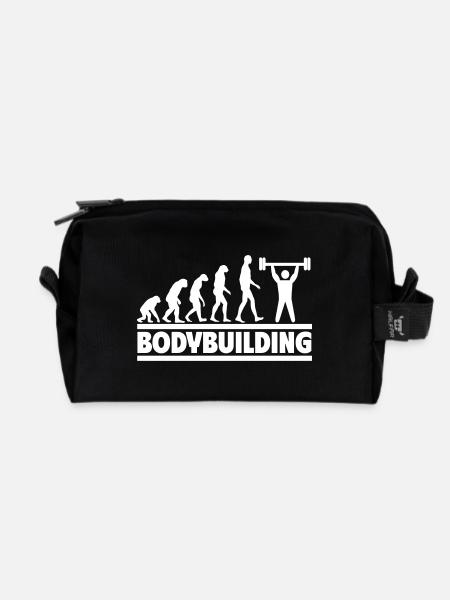 Bodybuilding-Evolution - Recycelte Kulturtasche - Schwarz