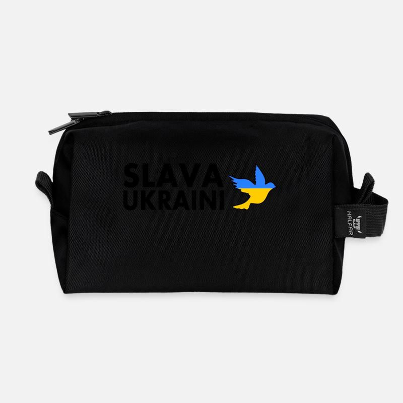 Slava ukraini - Recycelte Kulturtasche - Schwarz