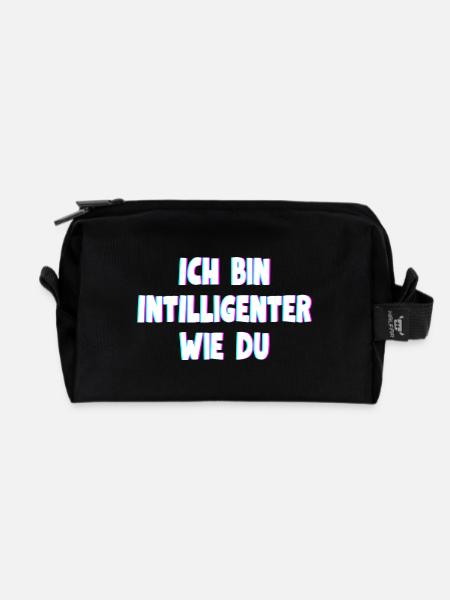 Ich bin intelligenter wie du - Recycelte Kulturtasche - Schwarz