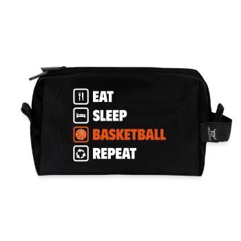Eat, Sleep, Basketball - Recycled Toiletry Zip Bag - black - Front