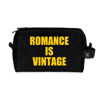 romance is vintage - Recycled Toiletry Zip Bag - black - Front