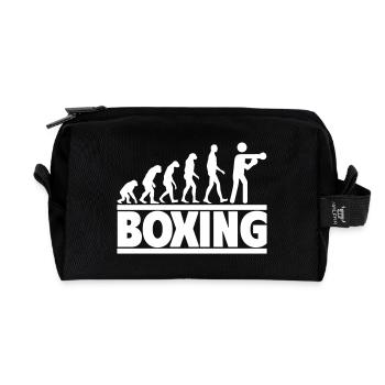 Boxen-Evolution: Vom Menschen zum Boxer - Recycelte Kulturtasche - Schwarz - Vorne