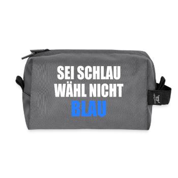 be smart don't vote blue - fck afd - Recycled Toiletry Zip Bag - anthracite - Front