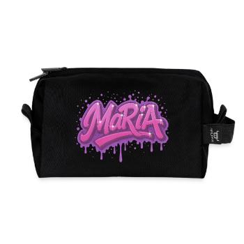 Graffiti Maria Name Gift Ideal Printable On - Recycled Toiletry Zip Bag - black - Front