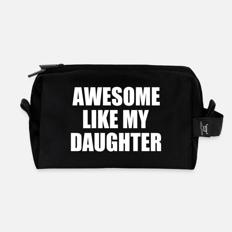 awesome like my daughter - Recycelte Kulturtasche - Schwarz