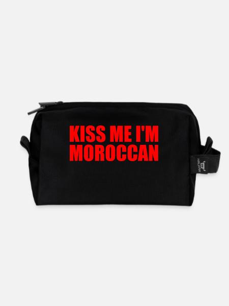 Kiss me im moroccan - Recycelte Kulturtasche - Schwarz