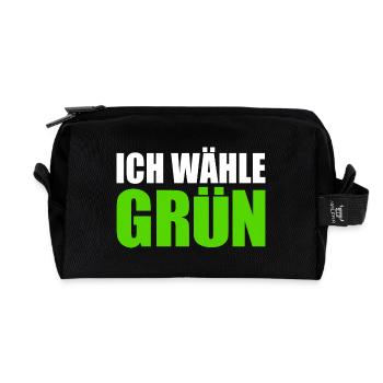 I choose green - Recycled Toiletry Zip Bag - black - Front