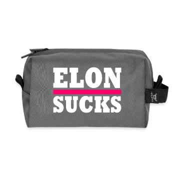 Elon sucks - Recycled Toiletry Zip Bag - anthracite - Front