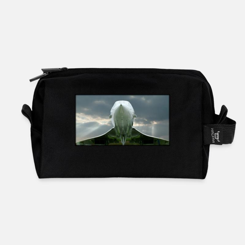 concorde & Sonnenstrahlen 120dpi - Recycelte Kulturtasche - Schwarz