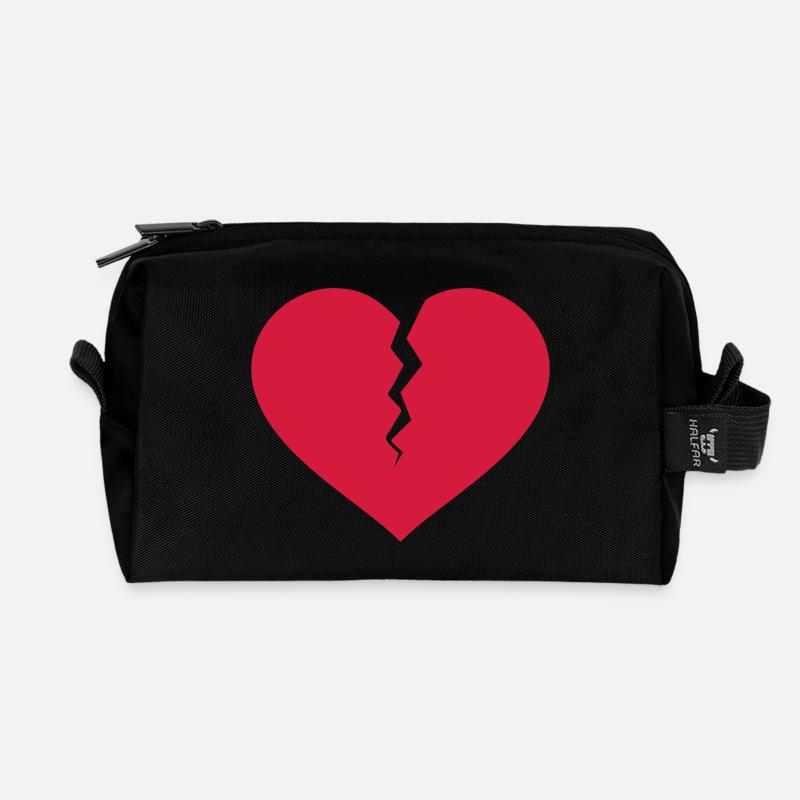 gebrochenes Herz - Recycelte Kulturtasche - Schwarz