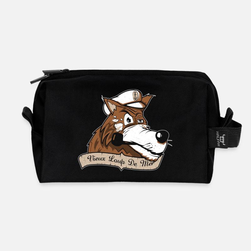 Alter Seewolf - Recycelte Kulturtasche - Schwarz