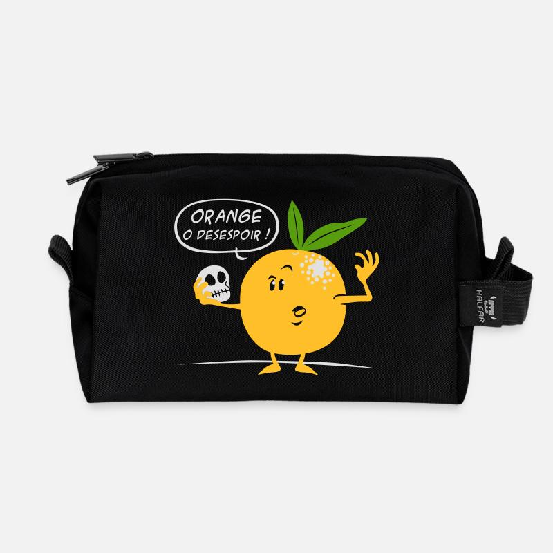 orange o despair - Recycled Toiletry Zip Bag - black