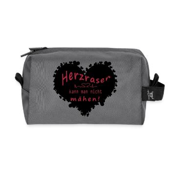 Herzrasen - Recycelte Kulturtasche - Anthrazit - Vorne