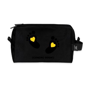Baby - coming soon - 2c - Trousse de toilette en tissu recyclé - noir - Devant