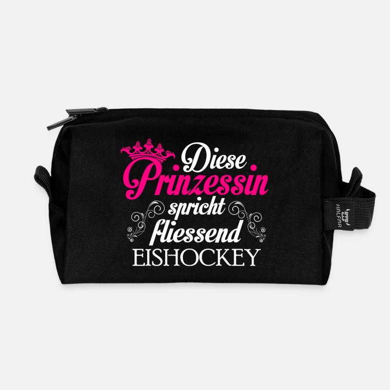 Eishockey - Prinzessin - Recycelte Kulturtasche - Schwarz