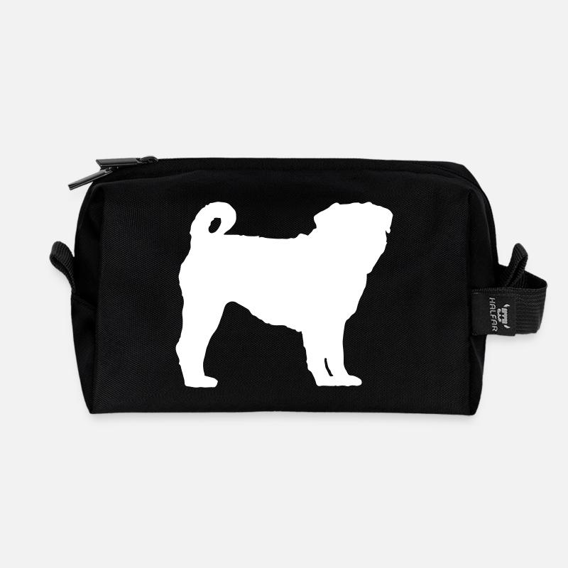 MOPS Silhouette - Recycelte Kulturtasche - Schwarz