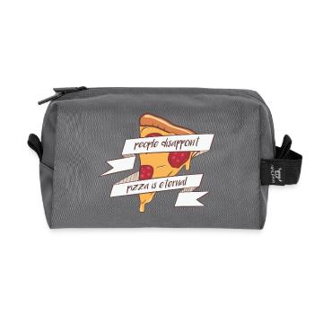 ewige Pizza - Recycelte Kulturtasche - Anthrazit - Vorne