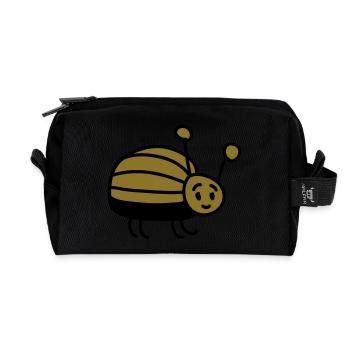 kleiner Käfer - Recycelte Kulturtasche - Schwarz - Vorne
