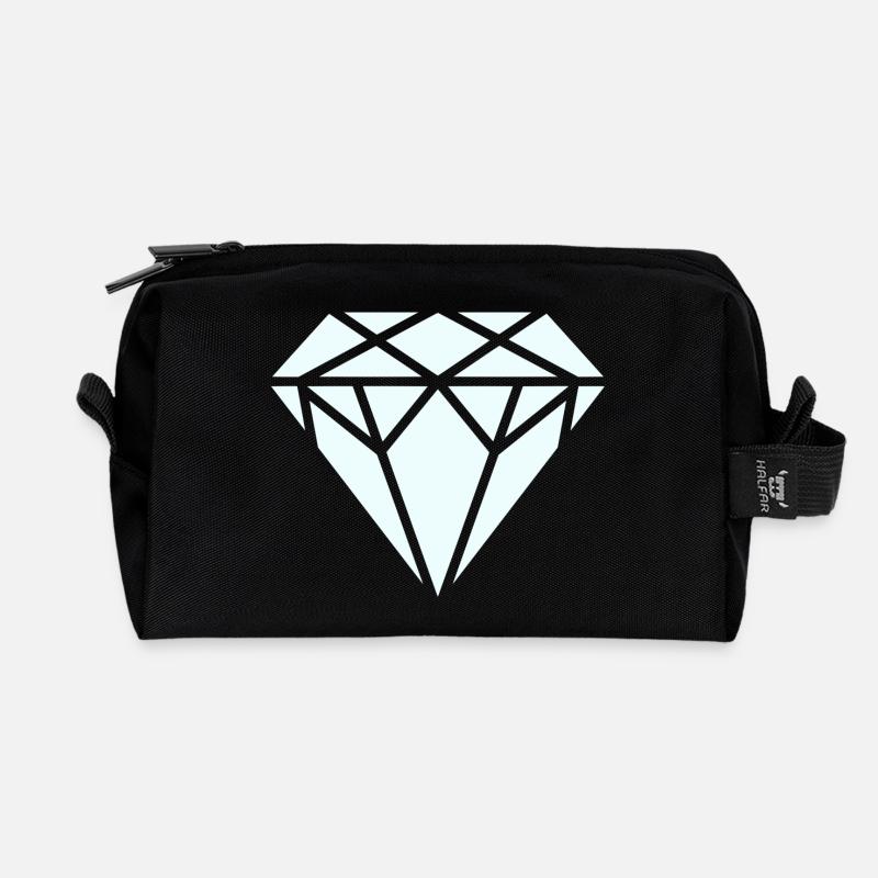 Diamant - Recycelte Kulturtasche - Schwarz