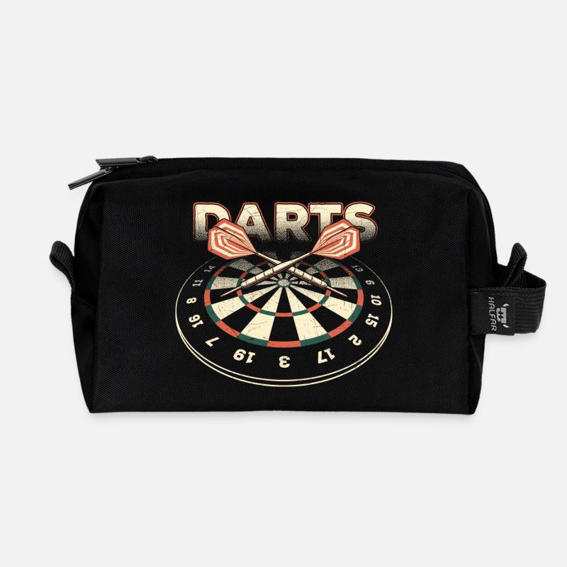Dart Shirt Darts 3D RAHMENLOS Design - Recycelte Kulturtasche - Schwarz