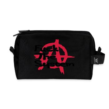 Anarchy__V008 - Recycled Toiletry Zip Bag - black - Front