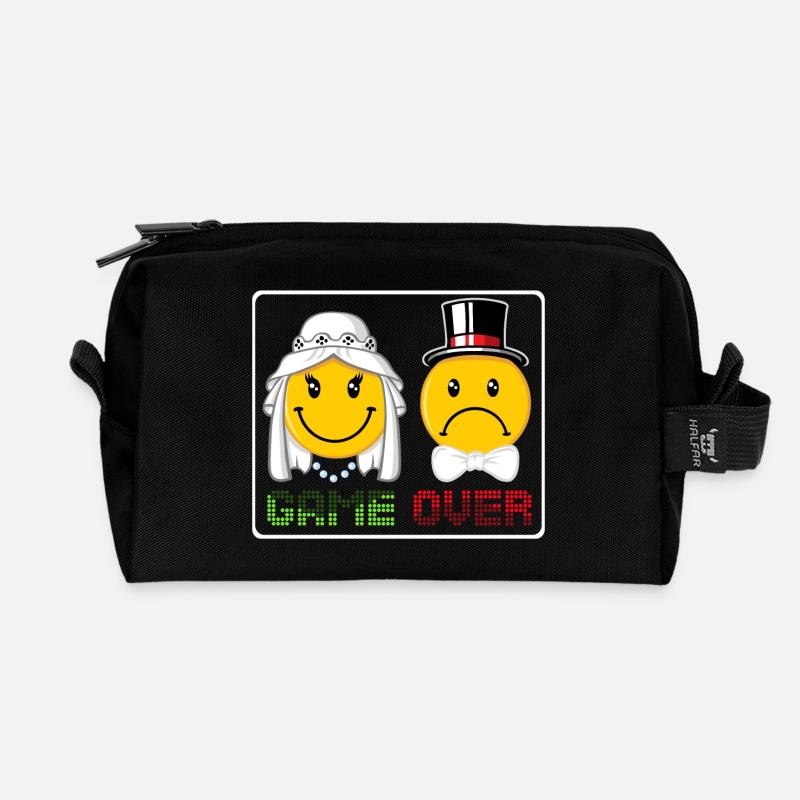 Game over - Recycelte Kulturtasche - Schwarz